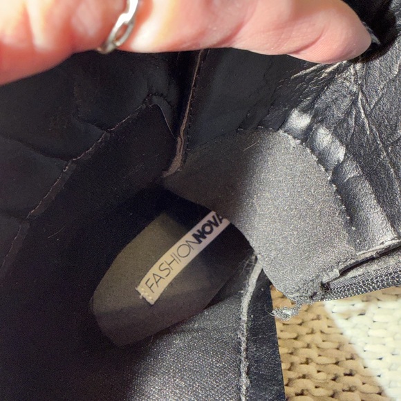 Black Combat Chain Lace Up Boots - Picture 7 of 7